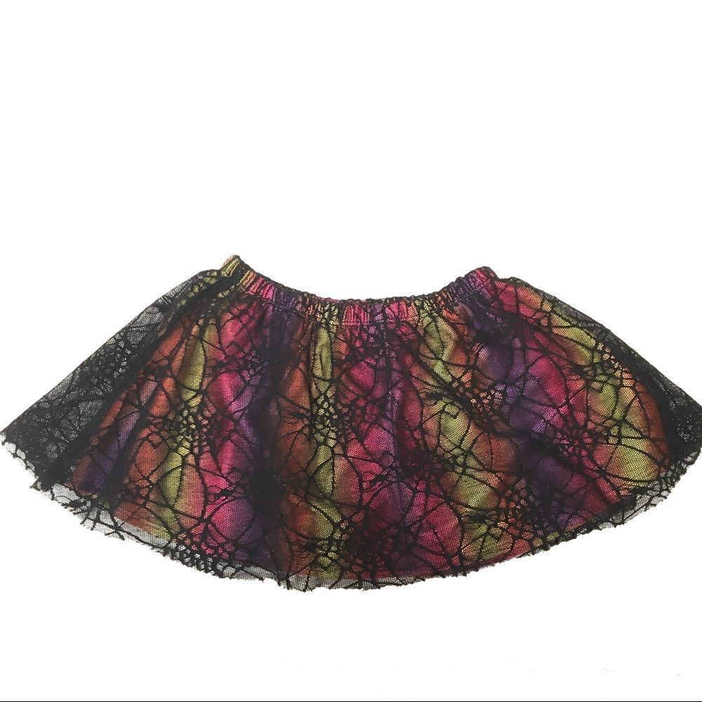 ‎Girls spiderweb lace overlay mini skirt 3T